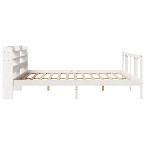 Sengeramme med hovedgærde 200 x 200 cm - hvid