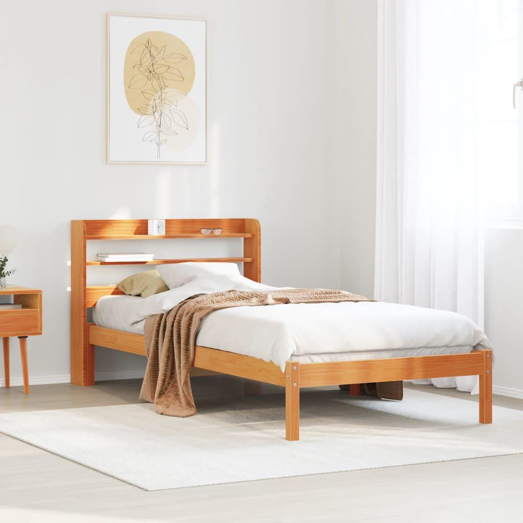 Sengeramme Uden Madras Massivt Fyrretræ - Gyldenbrun / 75 x 190 cm