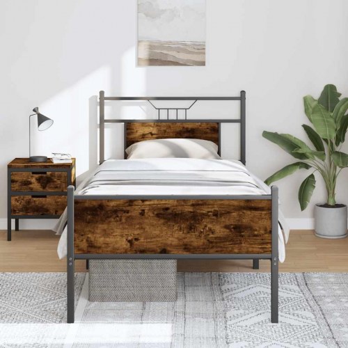 Sengeramme 80 x 200 cm uden madras - røget eg