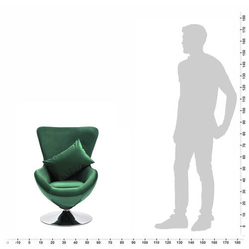 Drejelig lænestol med hynde fløjl mørkegrøn