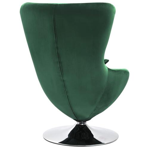 Drejelig lænestol med hynde fløjl mørkegrøn