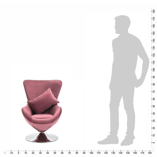 Drejelig lænestol med hynde fløjl pink