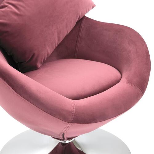 Drejelig lænestol med hynde fløjl pink