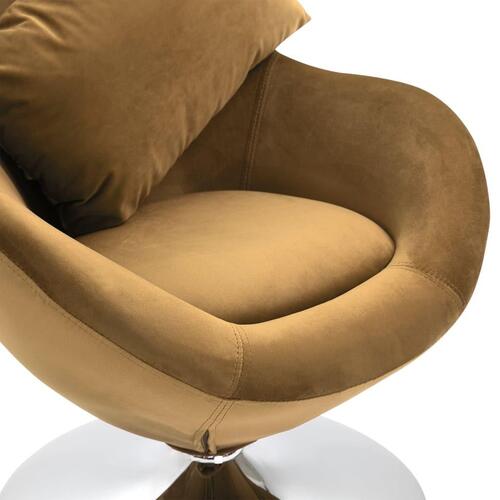 Drejelig lænestol med hynde fløjl brun