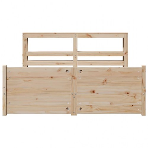 Sengeramme med sengegavl 120x200 cm - massivt fyrretræ, hvid