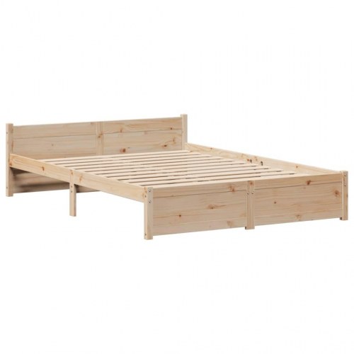 Sengeramme med sengegavl 120x200 cm - massivt fyrretræ, hvid
