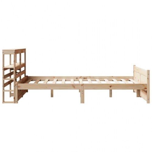 Sengeramme med sengegavl 120x200 cm - massivt fyrretræ, hvid