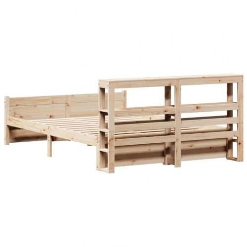 Sengeramme med sengegavl 120x200 cm - massivt fyrretræ, hvid