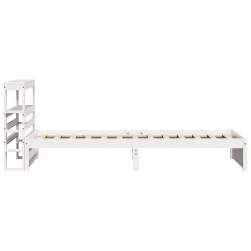 Sengeramme med sengegavl 75 x 190 cm i massivt fyrretræ - hvid