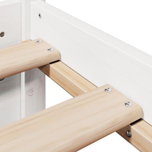Sengeramme med sengegavl 75 x 190 cm massivt fyrretræ - hvid