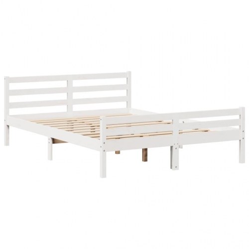 Sengeramme med hovedgærde uden madras Hvid 160x200 cm