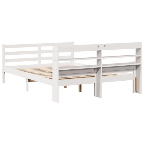 Sengeramme med hovedgærde uden madras Hvid 160x200 cm