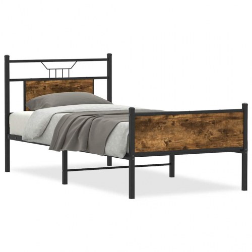 Sengeramme 75 x 190 cm uden madras - røget eg