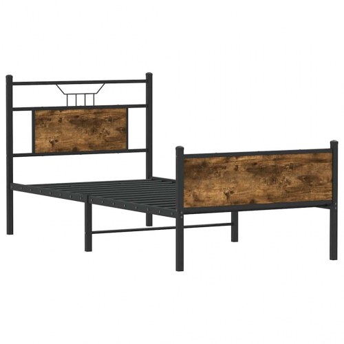Sengeramme 75 x 190 cm uden madras - røget eg