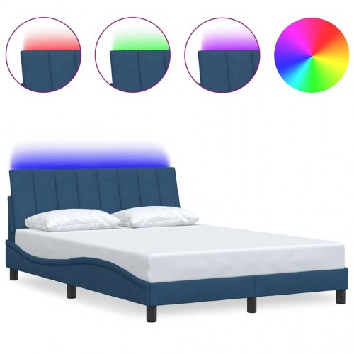Sengeramme Hanko 140 x 190 cm med LED uden madras - blå