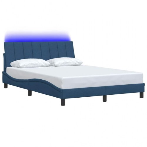 Sengeramme Hanko 140 x 190 cm med LED uden madras - blå