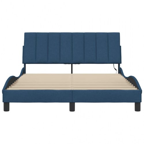Sengeramme Hanko 140 x 190 cm med LED uden madras - blå