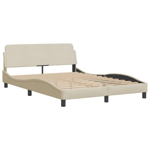 Sengeramme i stof 120 x 200 cm - creme