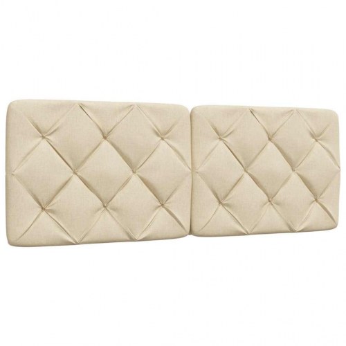 Sengeramme med LED uden madras 140 x 190 cm - cremefarvet