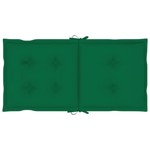 Stolehynder m. lav ryg 2 stk. 100x50x7 cm stof grøn