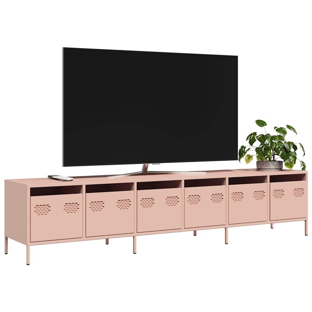 Tv-Bord 135X39X43,5 Cm Koldvalset Stål - 202 cm / Lyserød