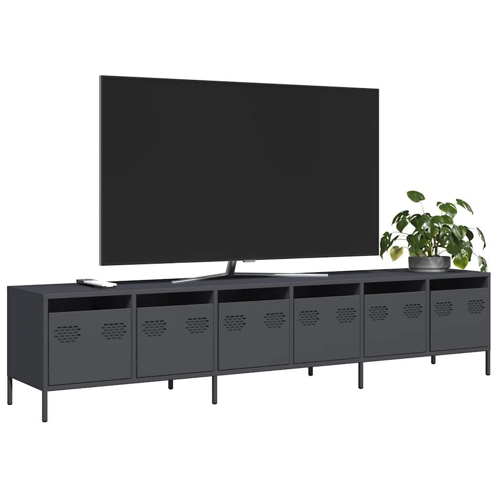 Tv-Bord 135X39X43,5 Cm Koldvalset Stål - 202 cm / Antracitgrå