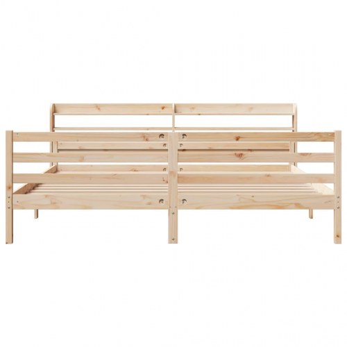 Sengeramme med sengegavl 200 x 200 cm - massivt fyrretræ