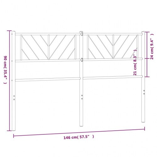 Sengegavl 140 cm metal sort
