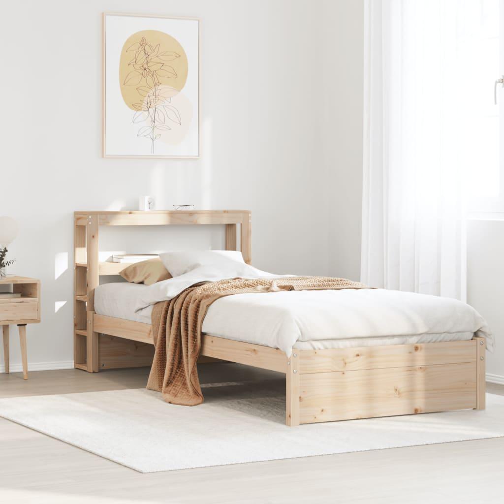 Sengeramme Med Sengegavl Massivt Fyrretræ - Brun / 75 x 190 cm