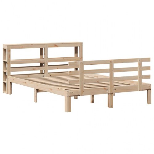 Sengeramme med sengegavl 120x200 cm - massivt fyrretræ, hvid