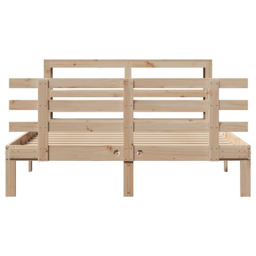 Sengeramme med sengegavl 120x200 cm - massivt fyrretræ, hvid