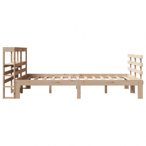 Sengeramme med sengegavl 120x200 cm - massivt fyrretræ, hvid