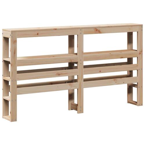 Sengeramme med sengegavl 135x190 cm massivt fyrretræ hvid