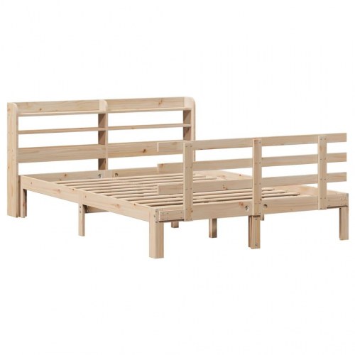 Sengeramme med sengegavl 150 x 200 cm i massivt fyrretræ