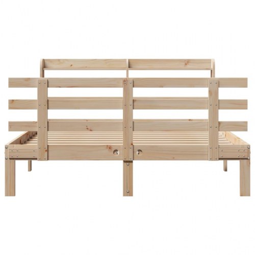 Sengeramme med sengegavl 150 x 200 cm i massivt fyrretræ