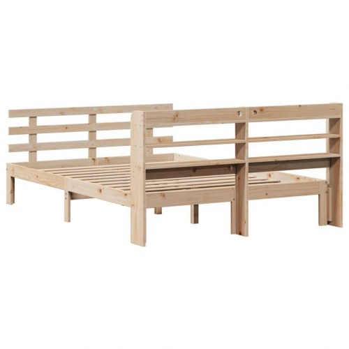 Sengeramme med sengegavl 150 x 200 cm i massivt fyrretræ
