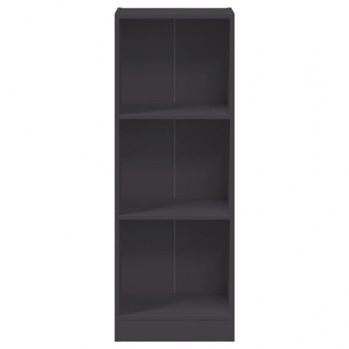 Bogreol med 3 hylder - 40×24×109 cm - grå konstrueret træ