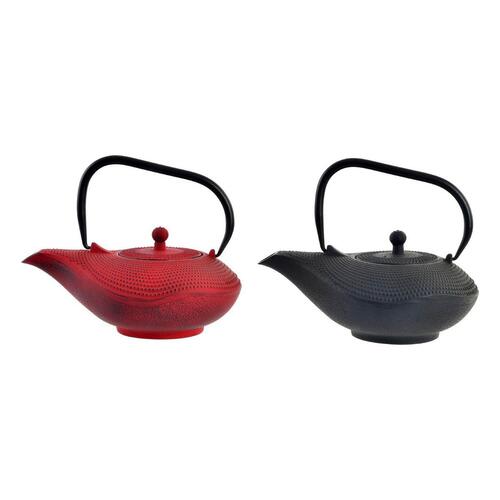 Tekande DKD Home Decor Rød Sort Støbejern (1000 ml) (2 enheder)