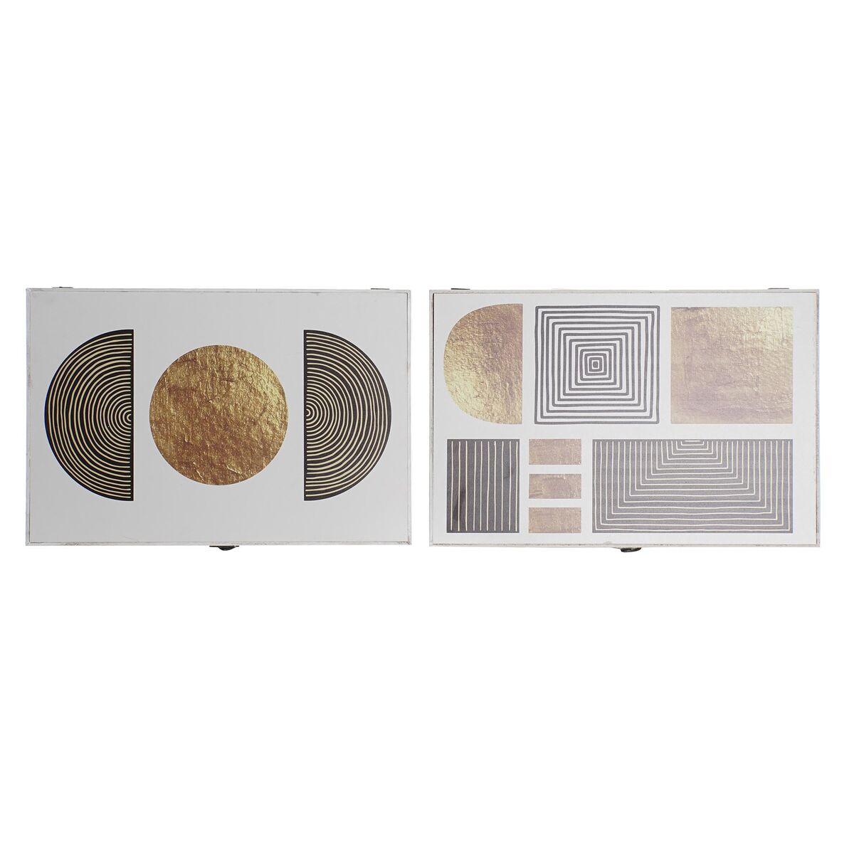 Låg Dkd Home Decor 46 5 X 6 X 31 5 Cm Sort Gylden 2 Enheder Træ Mdf