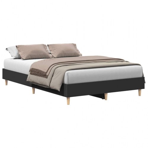 Sengeramme 120 x 190 cm med lamelbund - sort