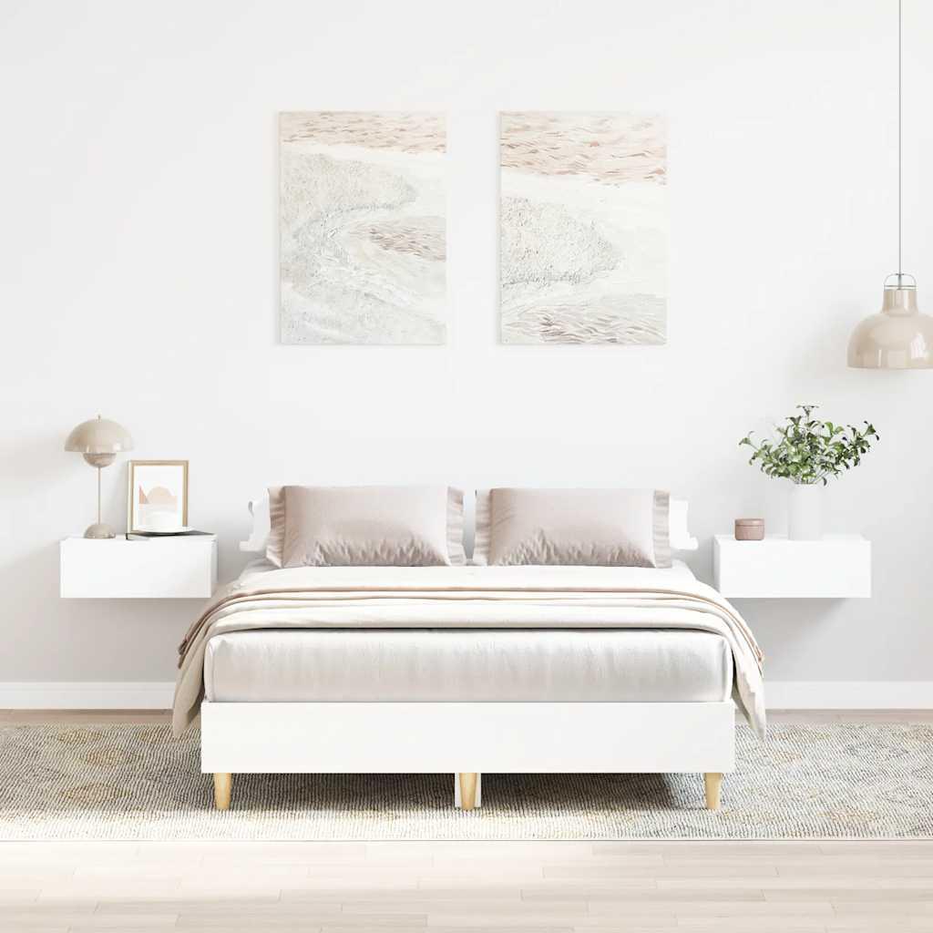 Sengestel uden madras 140x190 cm konstrueret træ hvid