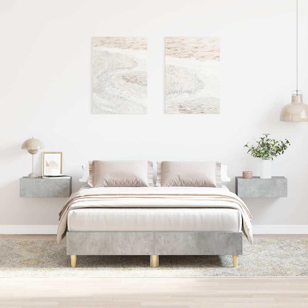 Sengestel uden madras 135x190 cm konstrueret træ betongrå