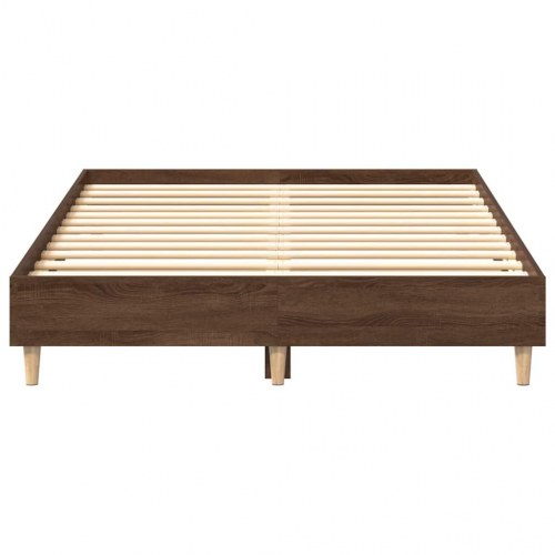 Sengestel 120 x 190 cm med lamelbund - brun egetræ