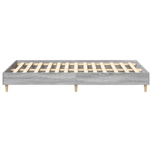 Sengestel 140 x 190 cm med lamelbund - grå sonoma-eg