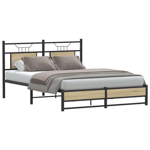 Sengeramme 140 x 200 cm uden madras med sengegavl - sonoma-eg