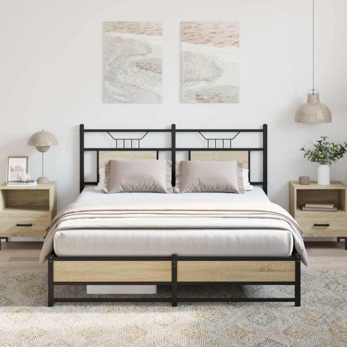 Sengeramme 140 x 200 cm uden madras med sengegavl - sonoma-eg