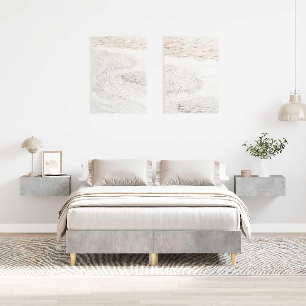 Sengestel uden madras 140x190 cm konstrueret træ betongrå