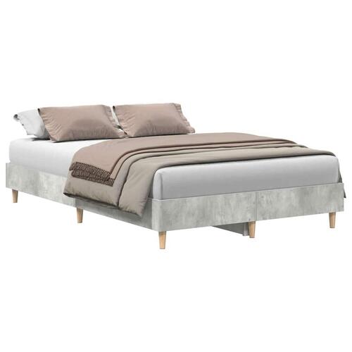 Sengestel uden madras 140x190 cm konstrueret træ betongrå
