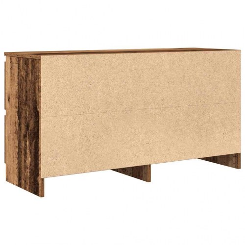 TV-bord 100 x 35 x 54 cm med 4 skuffer - antikt træ