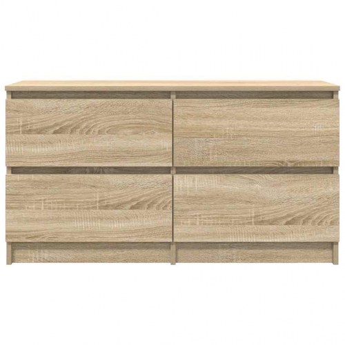 TV-bord 100 x 35 x 54 cm med 4 skuffer - sonoma-eg